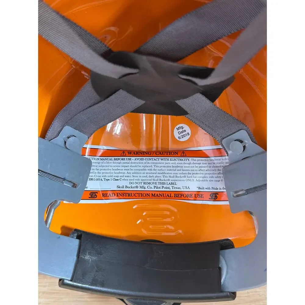 SkullBucket Aluminum Full Brim Hard Hats with Ratchet Suspensions - Hi Viz Oran